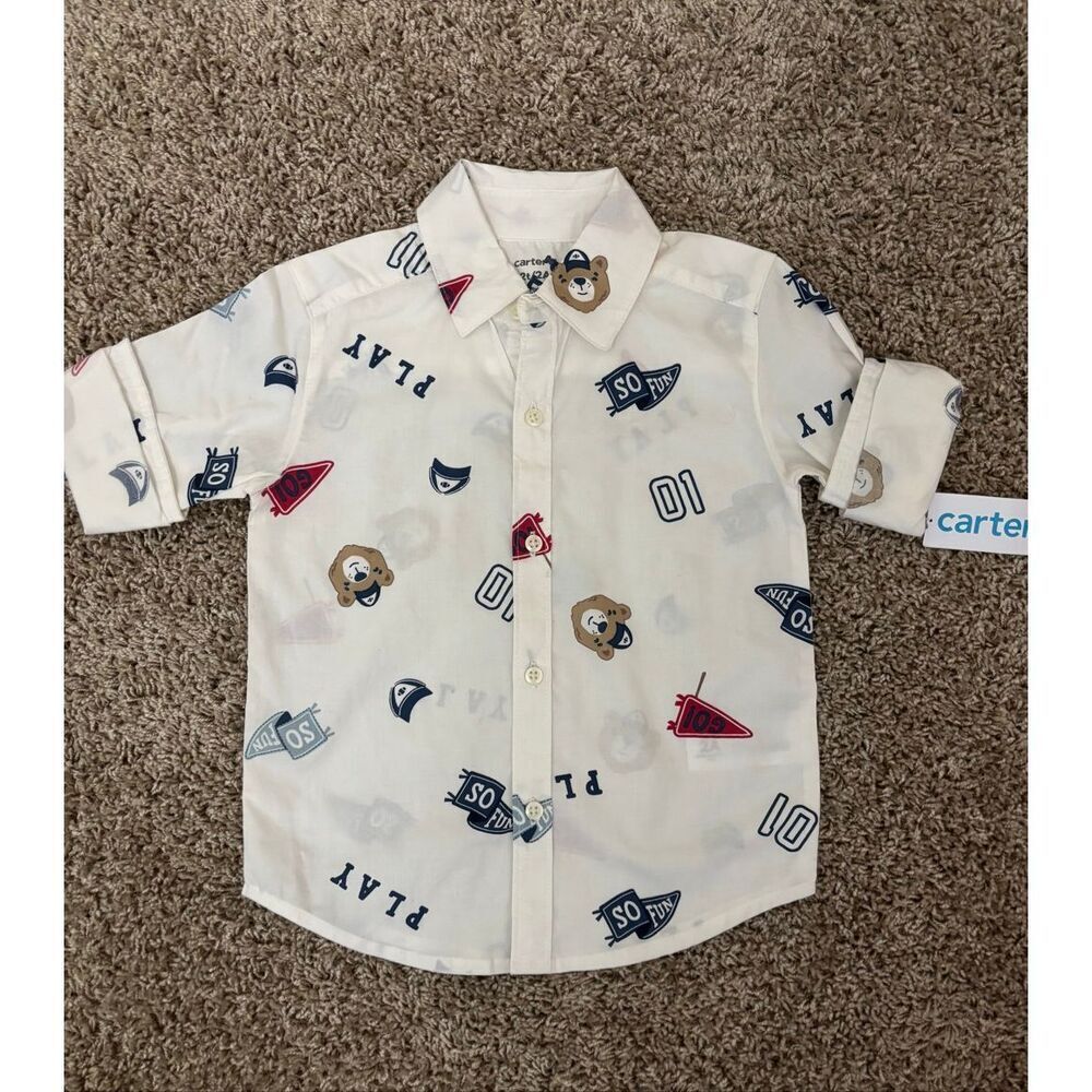 ❤️Carter’s Baby Varsity Bear Button Down Shirt